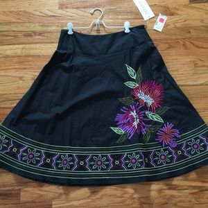 Skirt with multi colored flowers